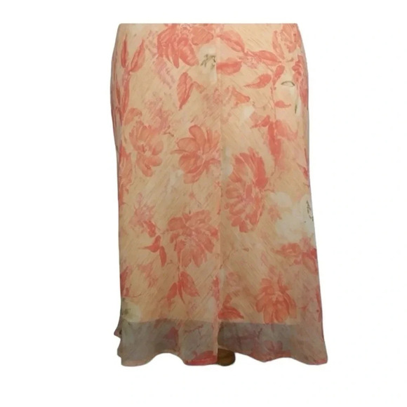 Vintage Y2K Faith Love & Passion peach and coral floral sheath midi dress - Picture 6 of 11